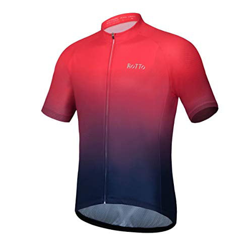 ROTTO Cycling Jersey Men Bike Shirts Short Sleeve Gradient Color Series 